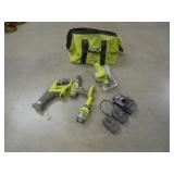 Ryobi Tool Set with 2 batteries and carrying bag