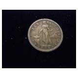 1941 D Filipinas ten centavos silver