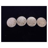 Lot of 4 Buffalo nickels