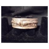 925 marked Thailand Elephant cuff bracelet