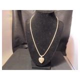 20" .999 silver necklace with heart pendant