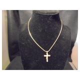 20" 14kt gold necklace w/ 14kt gold nugget cross