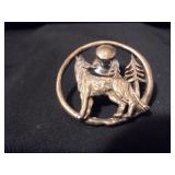 Sterling silver coyote pin (unmarked)