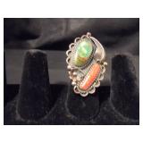 Sterling silver Indian feather ring (unmarked)