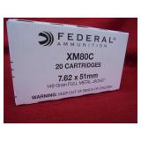 Federal XM80C,  7.62 x 51mm   20rds 149gr FMJ