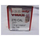 Hornady V-Max 270, 110gr #22721 bullets