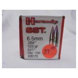 Hornaday 6.5mm 123gr #26173  100ct