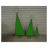 3 PC Metal Christmas Tree Set