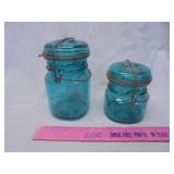 Ball Ideal Aqua Blue Mason Jar canisters, Set 2