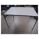 Metal Table with Cutting Board Top