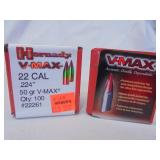 Lot of 2, Hornaday V-Max 22cal, .224" 50gr, 100ct