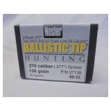 Nosler Ballistic tip, 270cal, 277 spitz,130gr, 50t