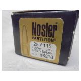 Nosler 25cal, .257 Spitz, 115gr, 50ct