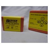 Lot of 2, Berger Bullets, 22cal, 55gr, 100ct