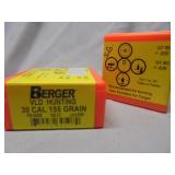 Lot of 2, Berger Bullets VLD, 30cal, 155gr, 100ct