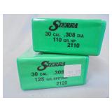 Lot of 2, Sierra Bullets, 30cal, 110gr&125gr