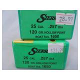 Lot of 2, Sierra, 25cal, 120gr HP