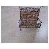 Metal and Wicker Magazine Rack