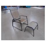 Patio Metal Chair with Ottoman