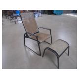 Patio Metal Chair with Ottoman