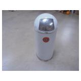 Metal Trash Can with Gulf Advertisement Sticker