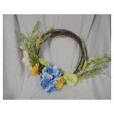 Barb Wire Wreath with flowers