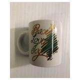 Peace, love & joy mug