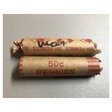 2-Rolls of Wheat Pennies