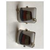 Vintage Mens Swank "Military Hats" Cuff Links