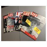 Lot of 5 Vintage Life Magazines