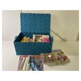 Storehouse basket box- loaded w/ knitting stuff