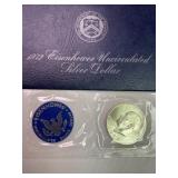 1972 S Eisenhower Silver Dollar UNC - Blue Ike