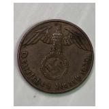 1939 J N@zi Brass 1 Pfennig