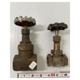 Brass 1 inch Crane, 1/2 inch Hammond valves