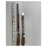 2 Wood Handle Stainless Knives Japan
