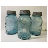 3 Blue Ball Quart Canning Jars