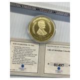 2011 Proof Lincoln Gettysburg Coin32g24kGoldlayer