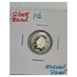 .999 Silver Round Indian Head Cent Design 1 Gram