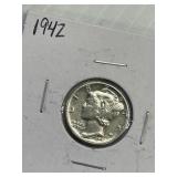 1942 Mercury Dime high grade
