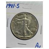 1941-S Walking Liberty Half -AU