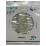 Silver Bar 1/10 oz .999