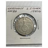 1937 Silver N@zi Germary 2 mark