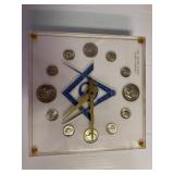 Masonic Numismatic Clock Last Silver Coinage