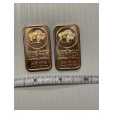 1oz Copper Bars Lot of 2