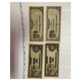 The Japanese Government Ten Pesos Lot of 4