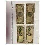 The Japanese Government Five Pesos Lot of 4