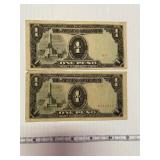 The Japanese Government One Pesos Lot of 2