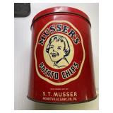Mussers Potato Chips Can