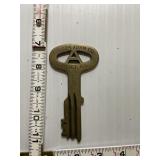 Brass Prison Cell Key-Folger Adam Co Joliet Ill