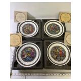 Noel Vitrail Plates lot of 4
